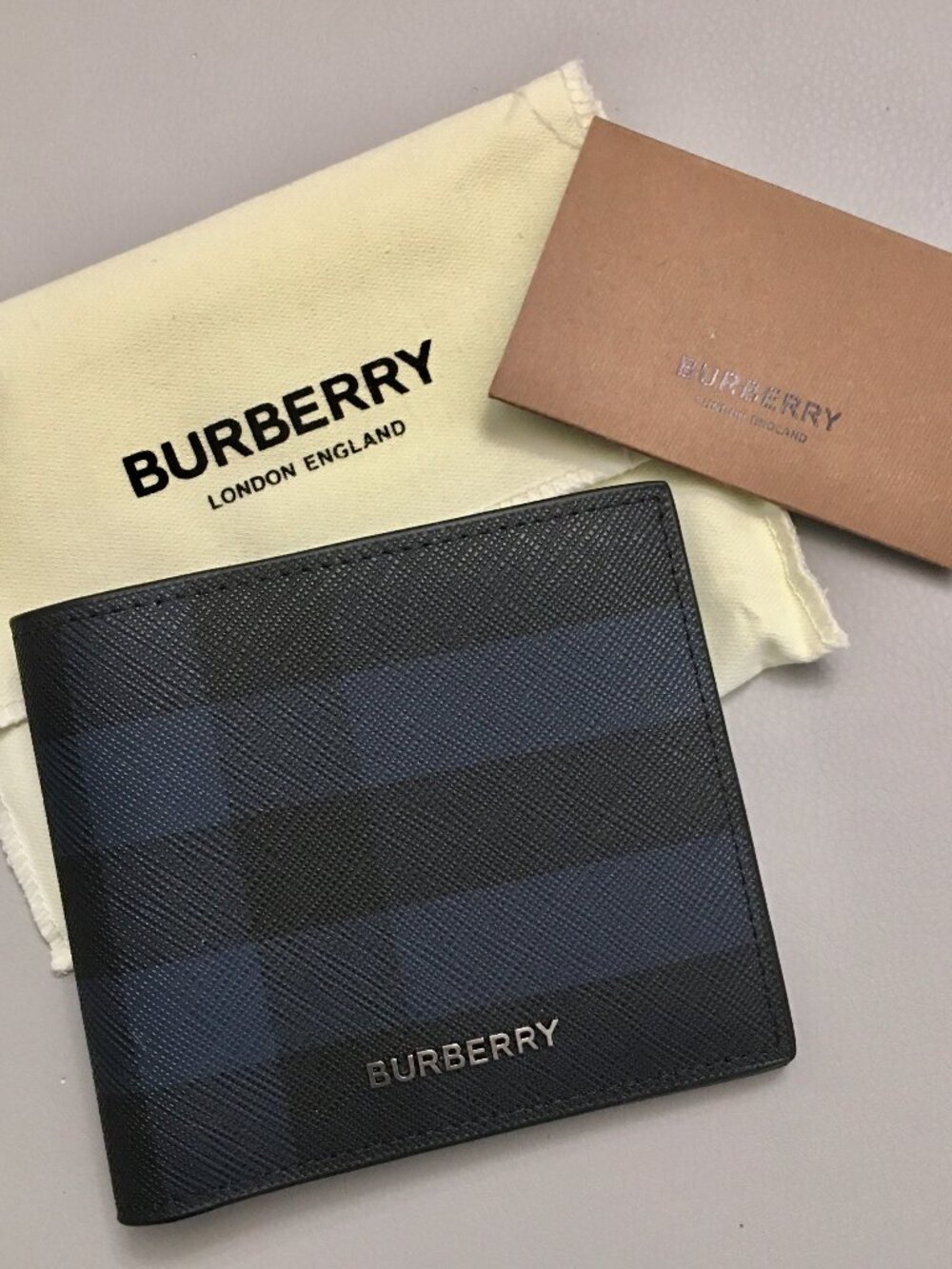 Burberry Check Coated Canvas Bifold Wallet